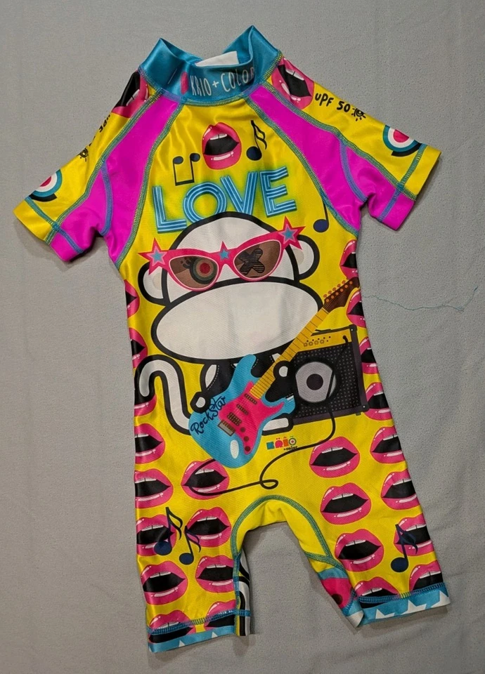 Krio + Color Einteiler UV Bademode Rock and Roll Affe Größe 12-18 Monate