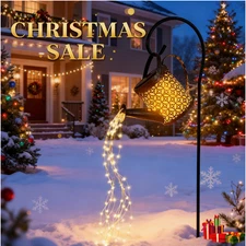 Solar Watering Can Light Garden Outdoor Waterproof Kettle Yard Christmas Decor