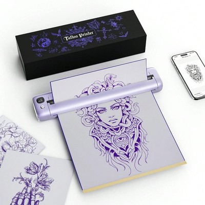 Portable A4 Tattoo Stencil Printer Bluetooth USB 203DPI 5 Transfer Sheets