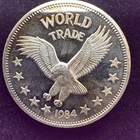 1 Oz Silver Art Coin Round 1984 World Trade Unit Eagle Scales Bullion 0.999