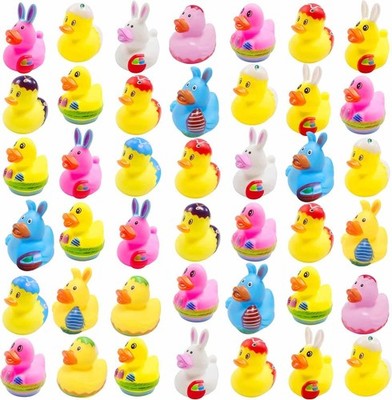 36 Pcs Easter Rubber Ducks, Bunny Duckies 2.16'', Baby Shower Bath Toys
