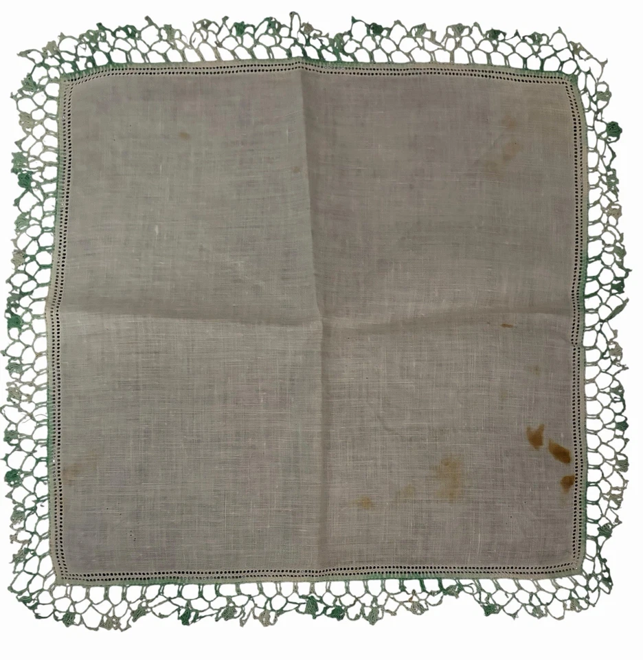 Lote De 7 Pañuelos Vintage Mujer Damas Pañuelos Encaje Crochet Bordes Foto 4 de 4