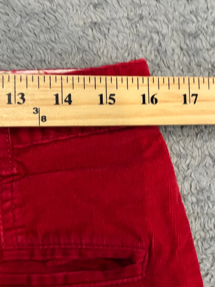 Falda American Eagle para mujer 8 bolsillos elásticos de pana roja informal Y2K retro Foto 3 de 4