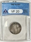 1927 S STANDING LIBERTY QUARTER ANACS VF20 KEY DATE