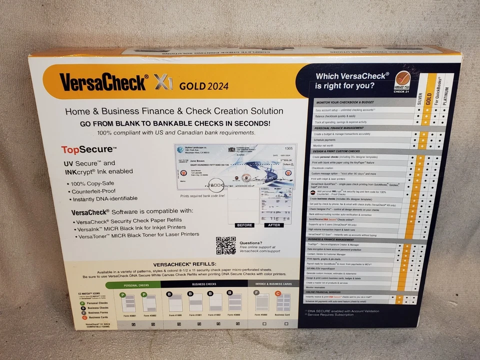 VersaCheck X1 GOLD 2024- HOME AND BUSINESS CHECK CREATION SOLUTION TOP SECURE - Image 2 of 4