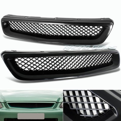 JDM TYPE-R STYLE ABS BLACK FRONT HOOD BUMPER GRILLE GRILL FIT 96-98 HONDA CIVIC