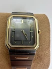 Seiko  Vintage Tank Watch Men 27mm Gray Dial Gray & Gold Tone 9020-5160