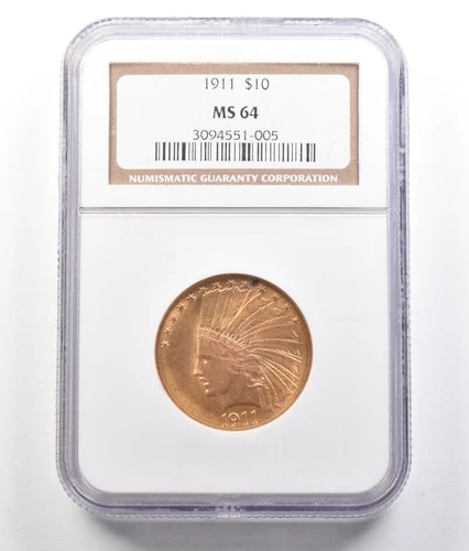 1911 $10 Indian Head Gold Eagle MS64 NGC *0792