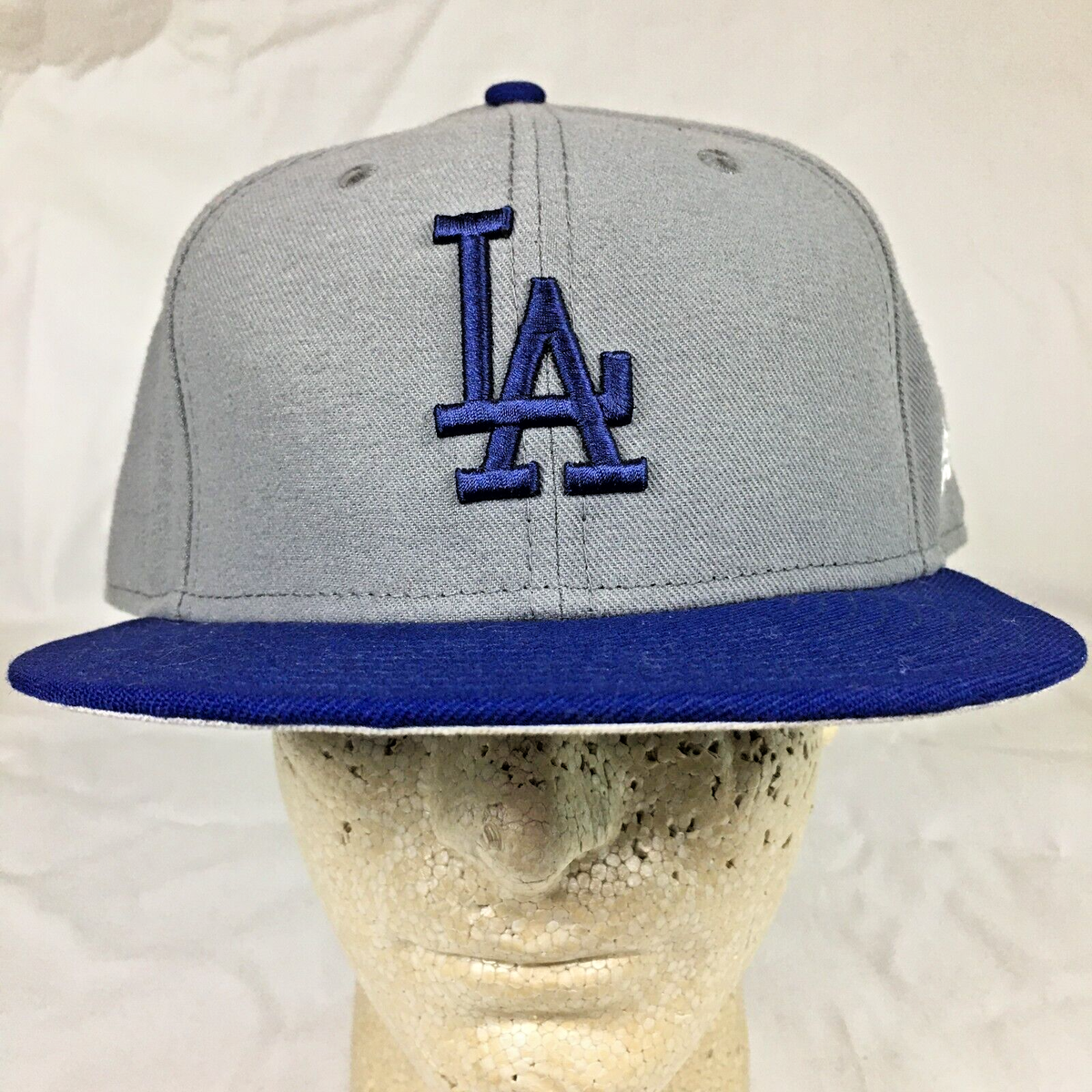 New Era 59Fifty LA Dodgers Gray Blue Fitted Hat MLB Baseball Cap