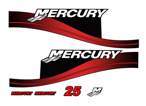 Außenbordmotor-Aufkleber für Mercury 25 PS Top Abdeckung mit M-Domed Sticker - Picture 4 of 6