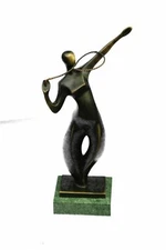 Tennis players sports figure bronze sculpture marble base cup Gift Decor
