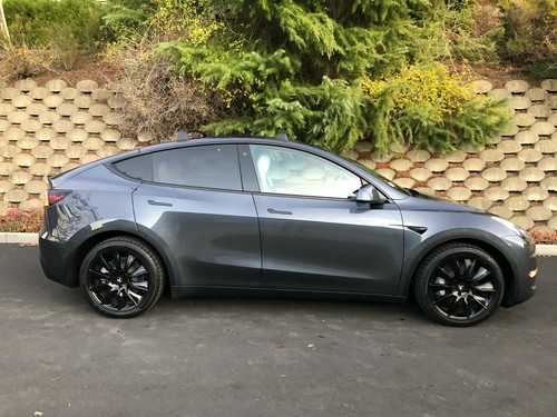 Tesla Model Y 20" (20 inch) True Turbine Wheel Tire Set w/TPMS Satin Black (Set) - 第 9/11 張圖片