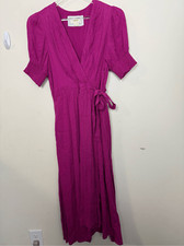 Anthropologie Maeve Breanna Wrap 6 Short Sleeve High Low Midi