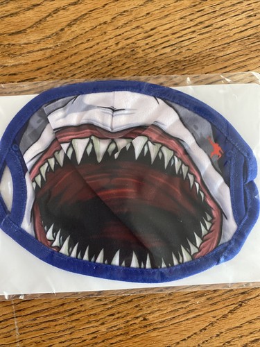 Wild Republic Children’s Kid’s Face Mask Shark Print Wild Republic NEW - Picture 2 of 3