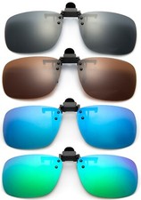 Polarized Clip-On Flip Up Metal Clip Sunglasses Lens Multi Purpose Flash Mirror