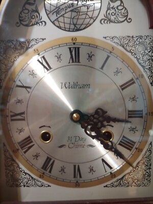 Waltham 31 Day Chime Wall Clock Tempus Fugit Pendulum - with Key