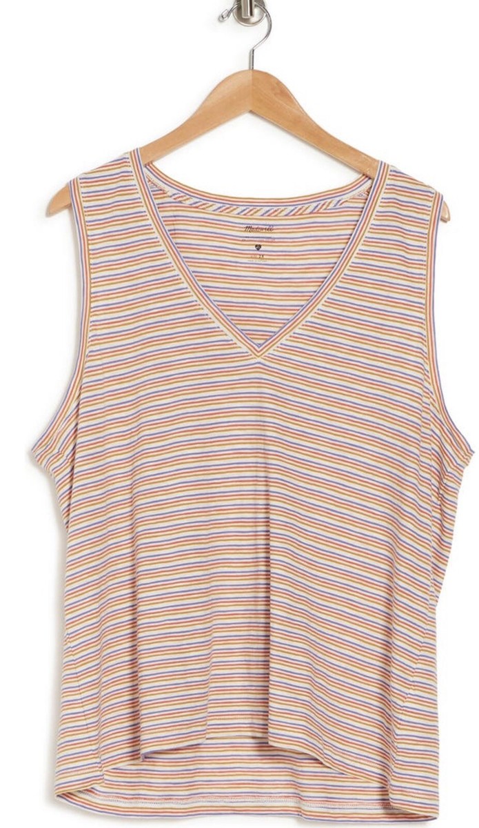 Madewell Whisper Cotton V-Neck Tank Plus Size XXL Antique cream