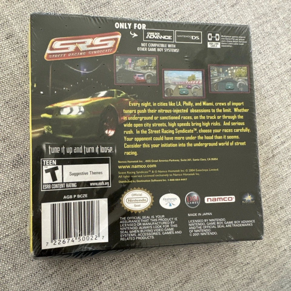 SRS: Street Racing Syndicate Nintendo Game Boy Advance, 2006) lacrado de fábrica novo - Imagem 2 de 3