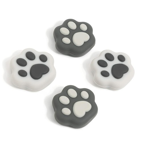 GeekShare  4PCS Gray Cat Paw Thumb Grips for Nintendo Switch / OLED /Switch Lite - Picture 1 of 7