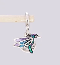 NEW 100% Authentic PANDORA 925 Ale Life is Sweet Hummingbird Charm 793746C01