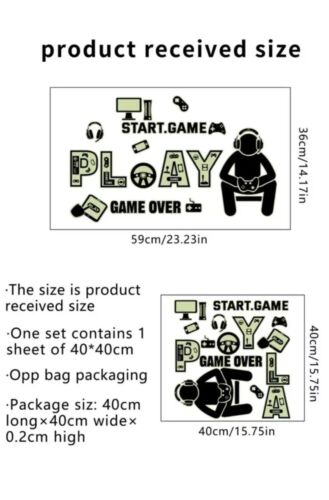 Game Wall Decal Glow in the Dark Gaming Wall Stickers Gamer Wall Decal - Picture 2 of 4