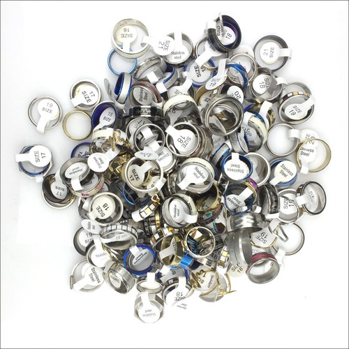 NEW 100pcs MIX LOT Stainless Steel Rings Wholesale Men Women Fashion Jewelry lot - Picture 3 of 8