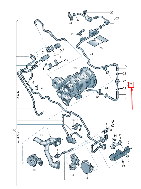 NOUVEAU MOTEUR PNEUMATIQUE AUDI A8 4N MOSE 06M133394K ORIGINAL
