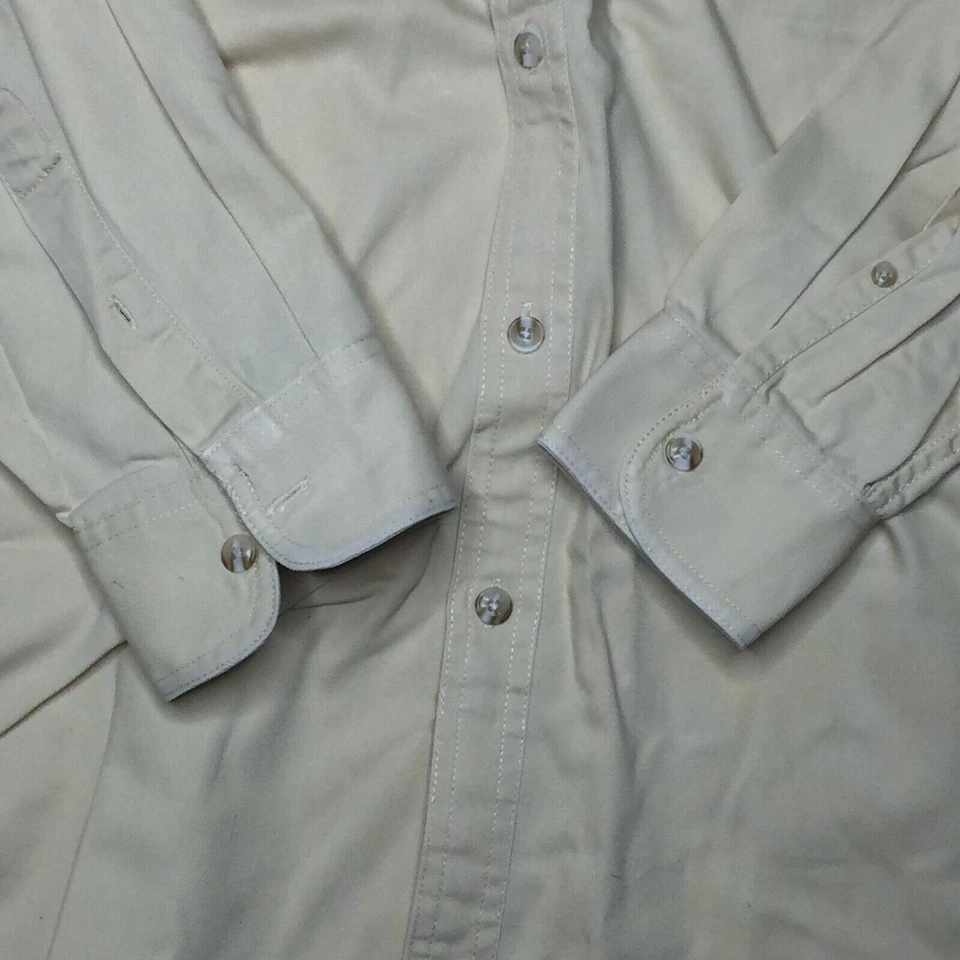 Charter Club Room Mens Button Up Long Sleeved Collared Shirt Yellow Size XL - Image 2 of 4