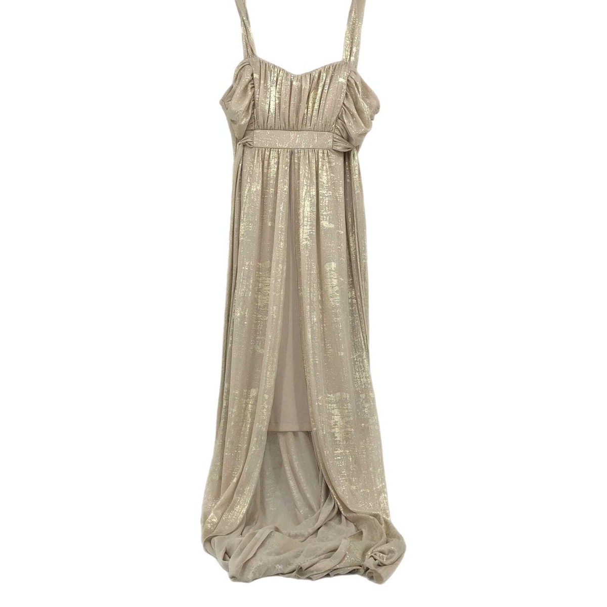 Connected Apparel Gold Maxi Dress | Round Neck, Pullover Closure