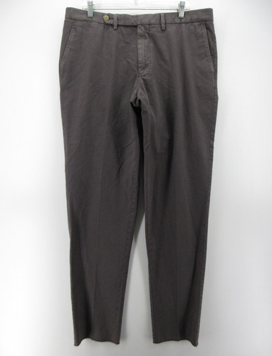 Eidos Napoli Pants Men 40 Gray Chino Khaki Straight Trouser Italy 40X35 $195 NEW