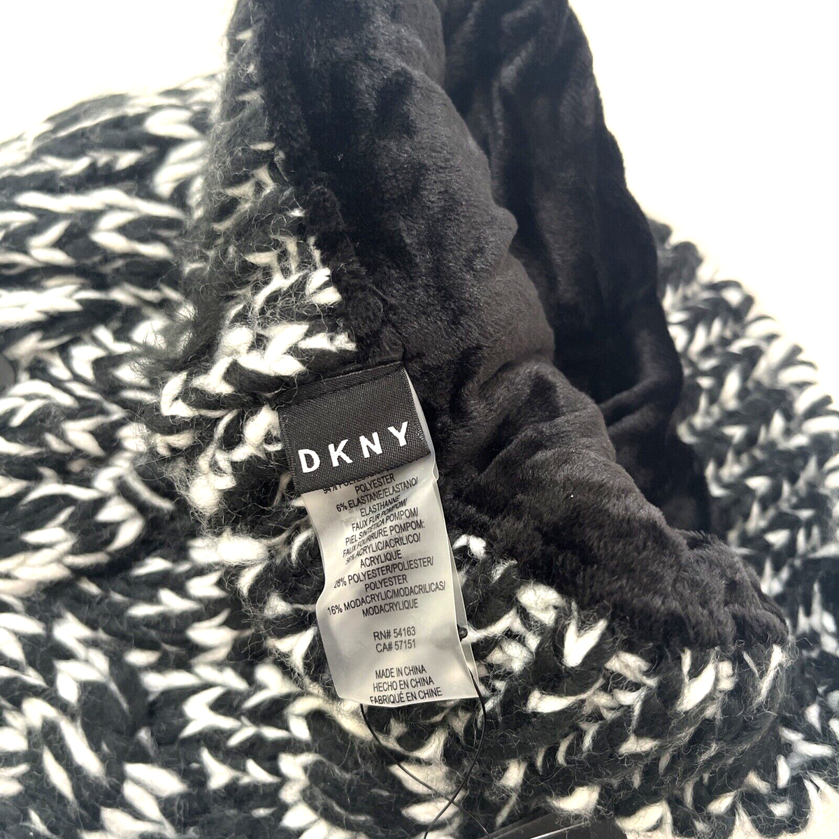 NWT DKNY black knit pompom beanie Knitted Hat Dkny Beanie DKNY Women main image 4