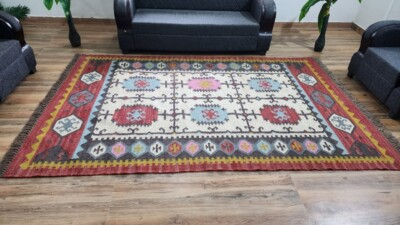 #ad #ad Handmade Wool Jute Kilim Rug Turkish Rug Modern Rug Living room Vintage Carpet $1337.18