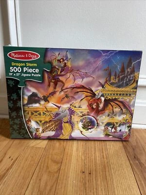 Melissa & Doug Dragon Storm Jigsaw Puzzle 500 Pc Fantasy Castle NEW SEALED - Image 1 of 3