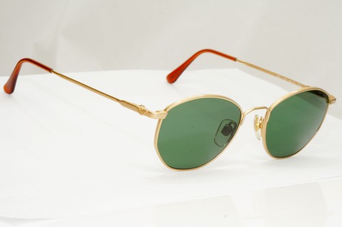 Emporio Armani Sunglasses 1997 Vintage Gold Green Metal Round 031 703 48mm B - Picture 6 of 12