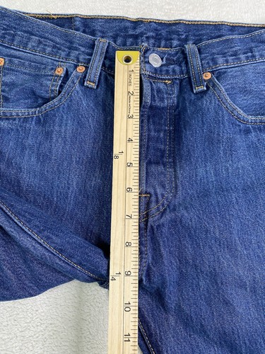 Levis Jeans 30x32 (fit 30x30) Blue 501 Button Fly Classic Straight Medium Wash - Picture 5 of 8