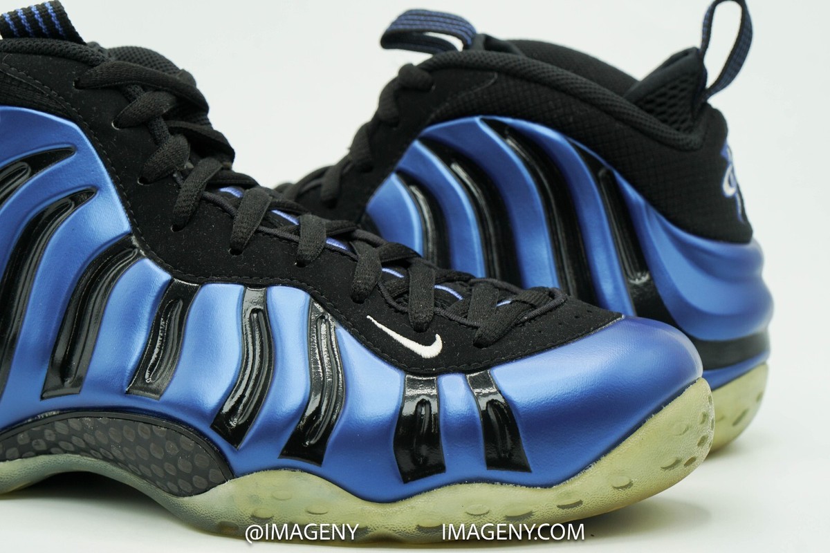 NIKE AIR FOAMPOSITE ONE USED SIZE 9 SHARPIE BLACK VARSITY ROYAL