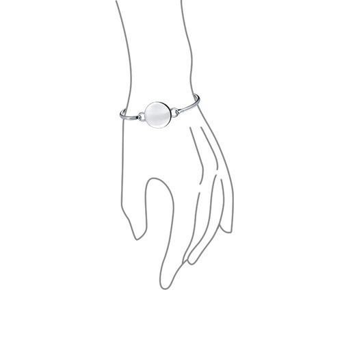 Sterling Silver ID Bracelet with Round Monogram - Polished & Durable Design - 第 5/5 張圖片