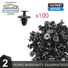 100 pcs Fender Push Clips Retainer Plastic Rivet Fastener 7mm For Toyota Pontiac