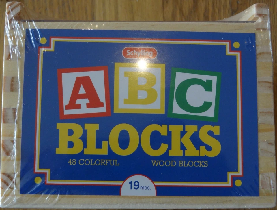 ABC Wooden Alphabet Blocks set of 48 Letters Numbers Pictures Words Schylling AB - Image 2 of 3