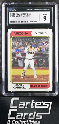 Corbin Carroll 2023 Topps Heritage #209 Arizona Diamondbacks RC Rookie CGC 9