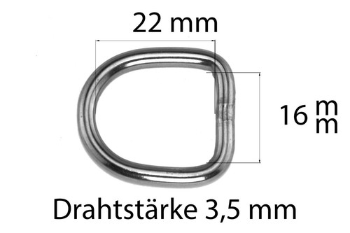 Hohe Halbringe Edelstahl silber D-Ringe Edelstahlringe Ringe verschiedene Größen - Bild 2 von 7