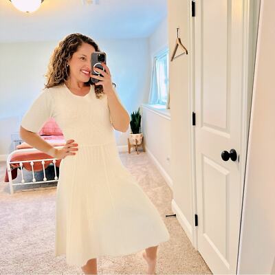 A.L.C. White Knit Textured Thick Maxi Dress Large | eBay
