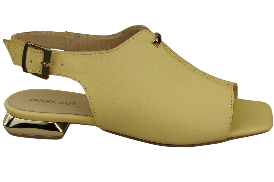 Zapatos de mujer cómodos sandalias tacón plano dorado cuero natural 207
