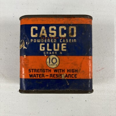 Antique Casco Powdered Caseio Glue tin (some residual content)