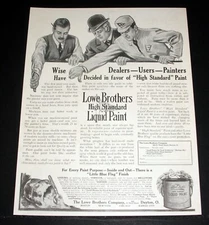 1910 OLD MAGAZINE PRINT AD, LOWE BROTHERS "HIGH STANDARD" LIQUID PAINT, QUALITY!