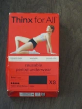 THINX FOR ALL BLACK SUPER ABSORBENCY BRIEF PERIOD-PROOF PANTIES SIZE XS   NEW