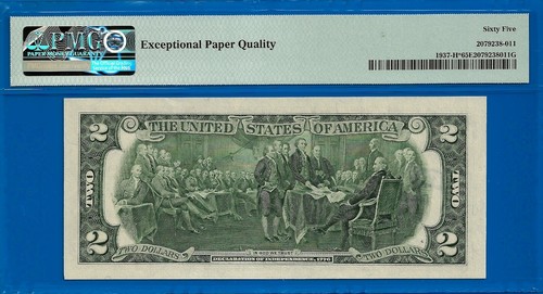 2003 $2 Federal Reserve Note PMG 65EPQ Courtesy Autograph Birthday Star 0000801* - Picture 3 of 4