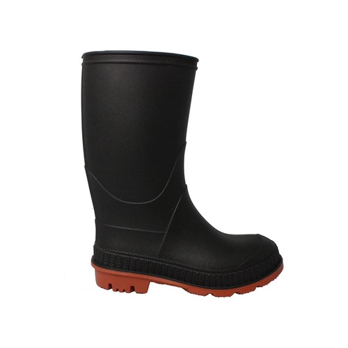 Wonder Nation Toddler Boys Black Knit Lining Slip-on Chore Rain Boots: 5/6