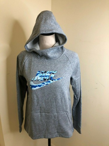 Nike Youth Girls Fleece Hoodie Pullover Grey CD7537 Size XL - Picture 3 of 4