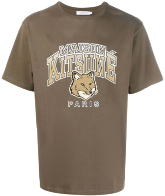 【送料&関税込】Maison KitsunAC Maison Kitsune T-shirts And MAISON KITSUNE CAMPUS FOX LOGO TEE MEN T-SHIRT